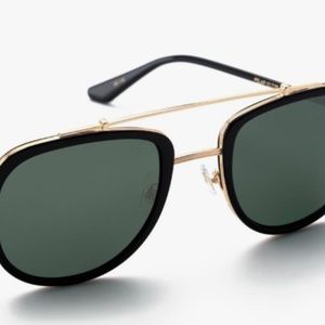 KREWE Breton Sunglasses, polarized black 24k gold